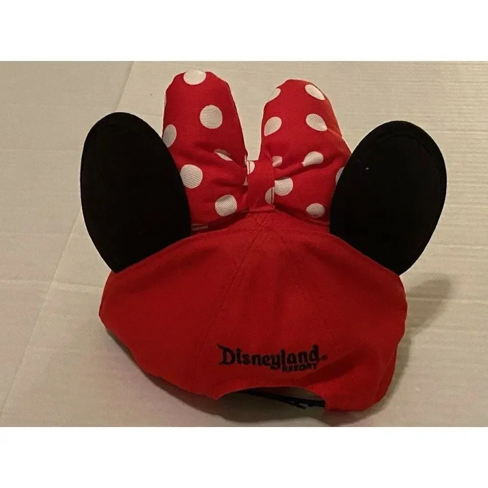 DISNEY Parks Minnie Mouse Cap Hat‎ Ears & Bow Snapback Youth Polka Dots NEW
